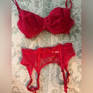 Vintage Victorias Secret Valentines Day Lingerie 34D +  Small Garter